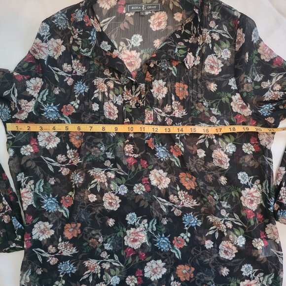 Jessica Graaf Black Floral Chiffon Blouse. Size Large. Like New. UK - Picture 10 of 13